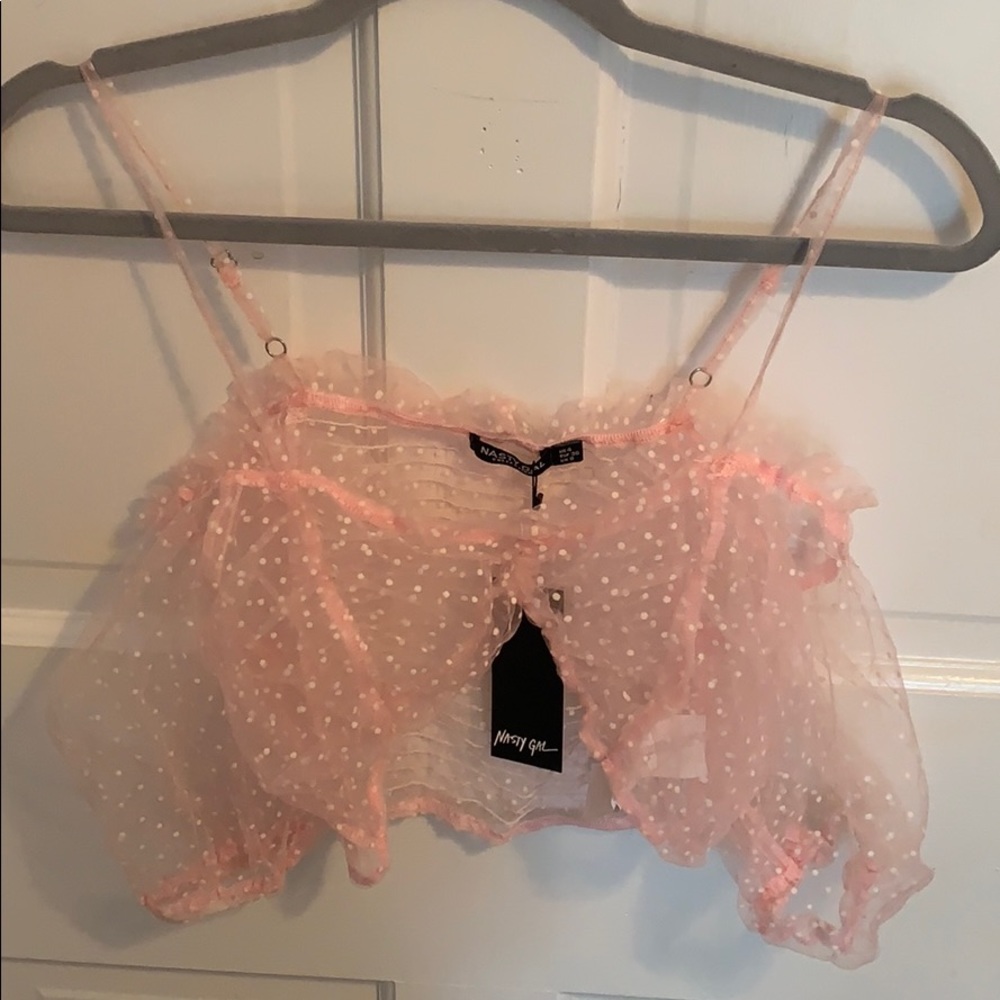 Nasty Gal puff sleeve crop top